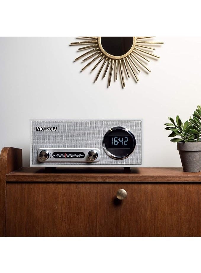 Victrola Broadway Digital Clock Bluetooth Alarm Clock - White - Image 4